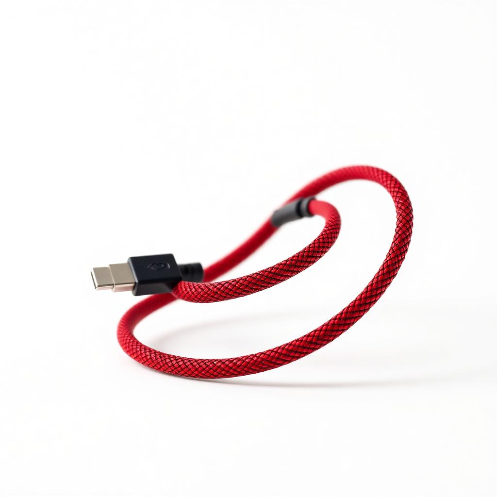 Cabo USB-C Trançado Vermelho